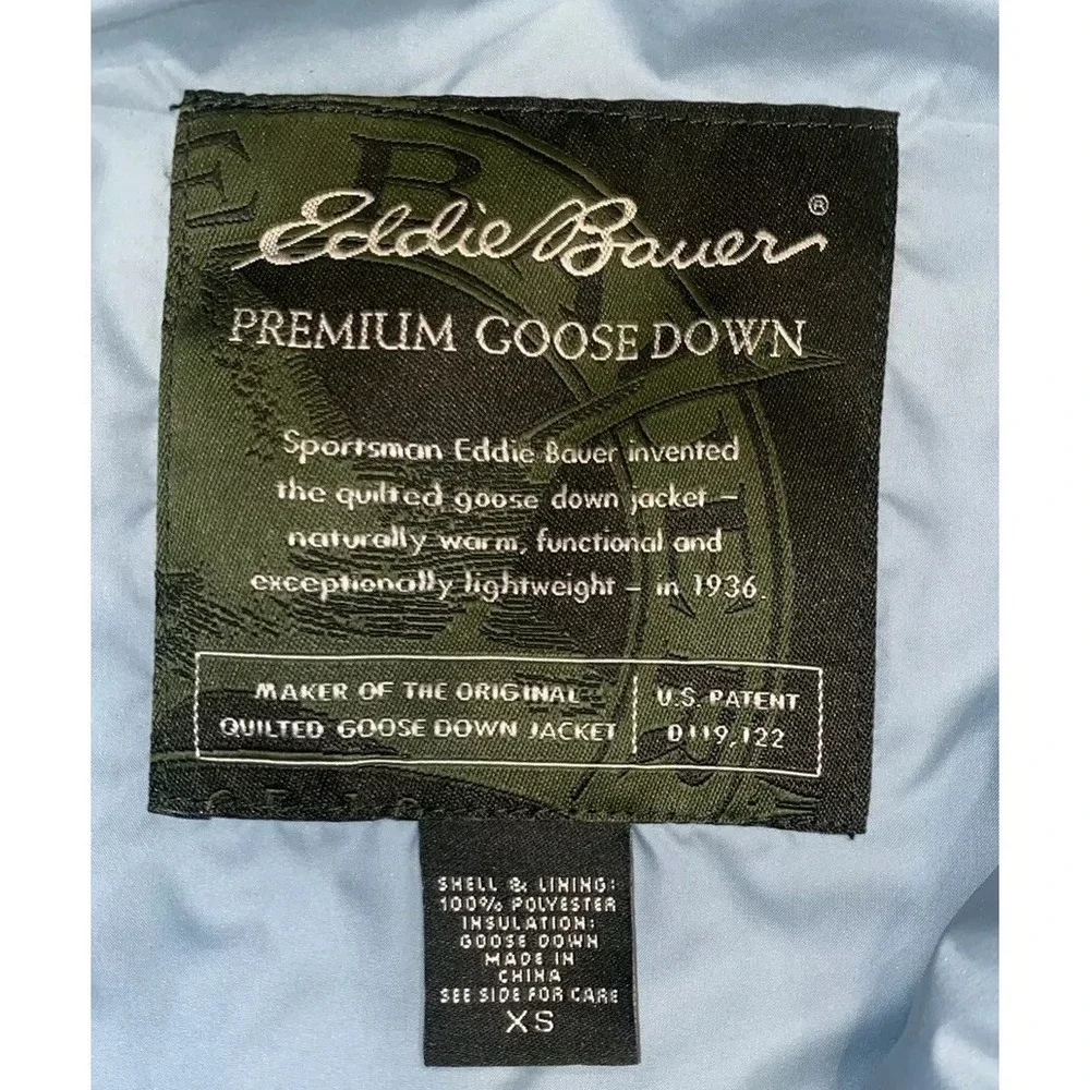 Eddie Bauer Womens Premium Goose Down Puffer‎ Vest Blueish Green SZ XS X-small